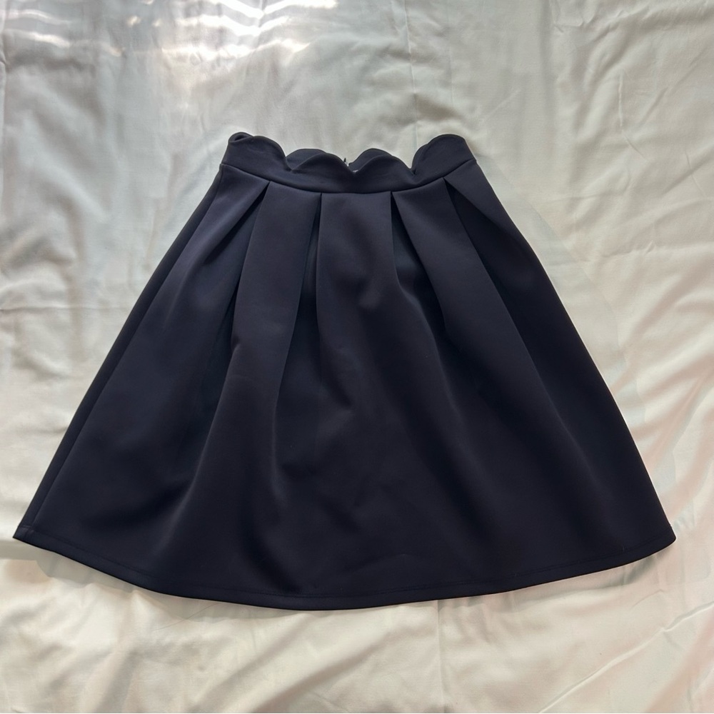 Elegant Navy Pleated Skirt